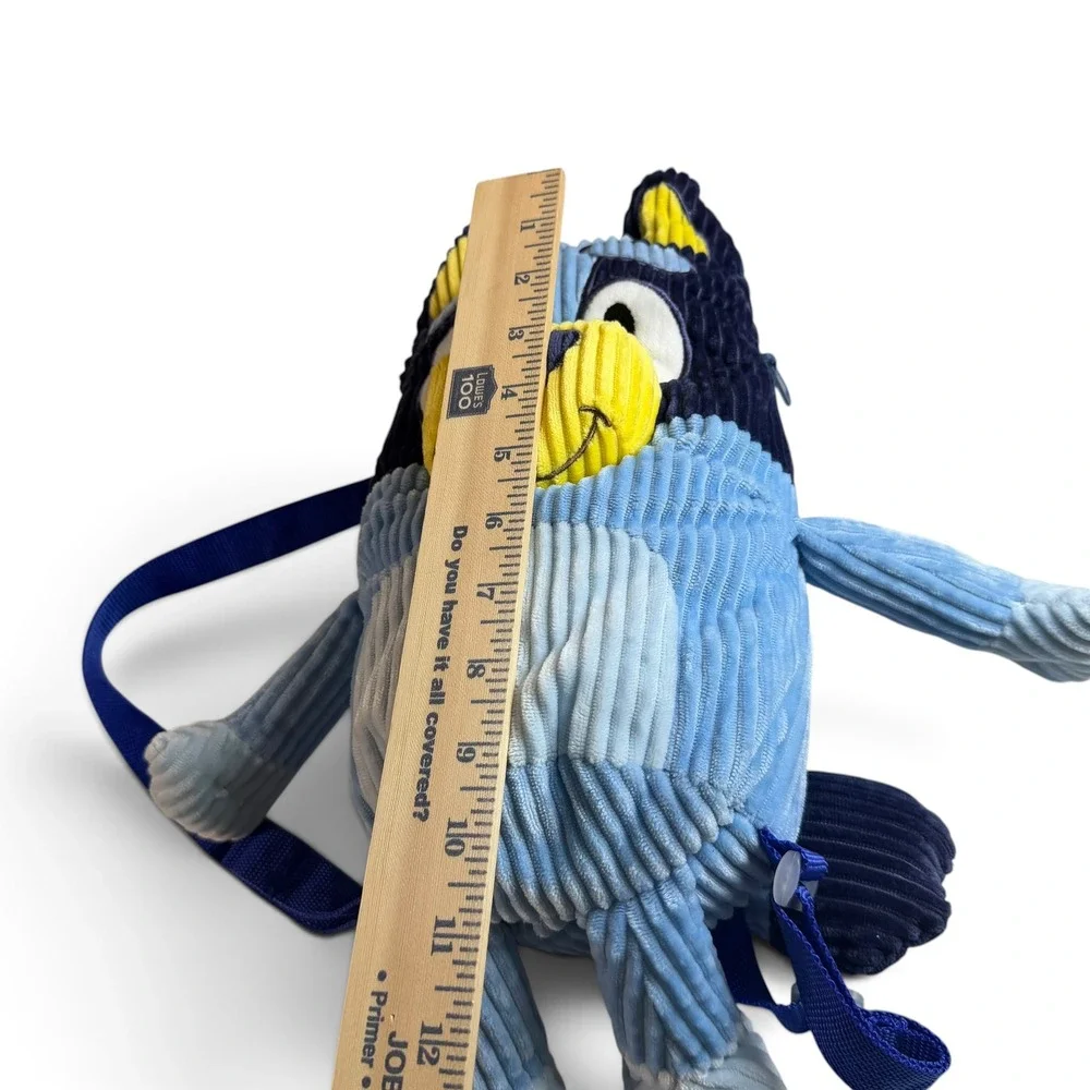 Bluey Corduroy Plush Backpack Blue Character Bag Small Zippered 12 Inch